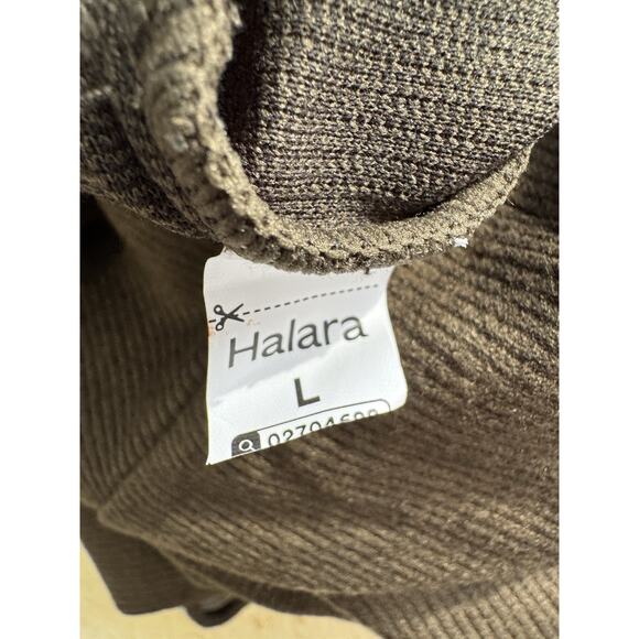 NWOT Halara Ribbed Stand Collar Long Sleeve Zipper Jacket Chestnut Stripe Large - Picture 9 of 9